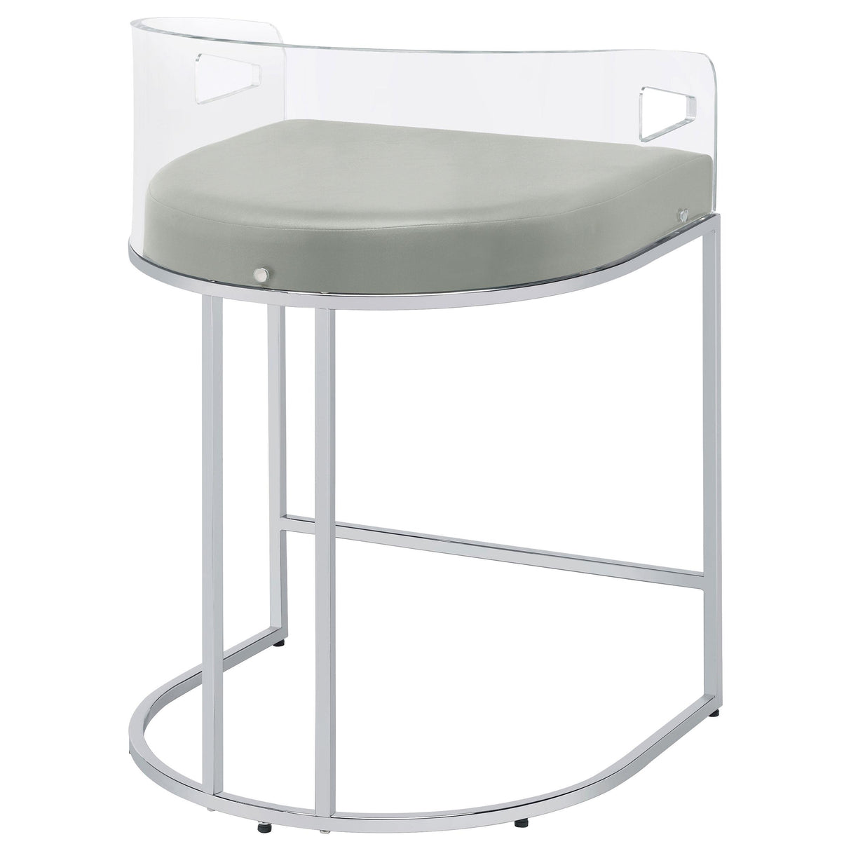 Thermosolis Gray and Chrome Acrylic Back Counter Height Stools, Set of 2 from Coaster - Luna Furniture