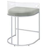 Thermosolis Gray and Chrome Acrylic Back Counter Height Stools, Set of 2 from Coaster - Luna Furniture