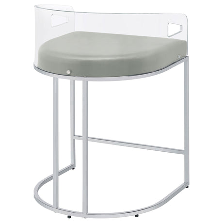 Thermosolis Gray and Chrome Acrylic Back Counter Height Stools, Set of 2 from Coaster - Luna Furniture