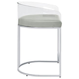 Thermosolis Gray and Chrome Acrylic Back Counter Height Stools, Set of 2 from Coaster - Luna Furniture