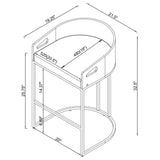 Thermosolis Gray and Chrome Acrylic Back Counter Height Stools, Set of 2 from Coaster - Luna Furniture