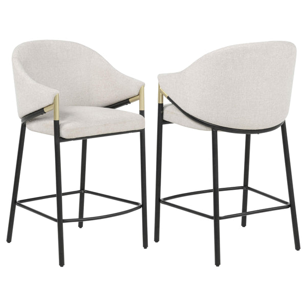 Chadwick Beige Fabric Upholstered Counter Height Chair, Set of 2