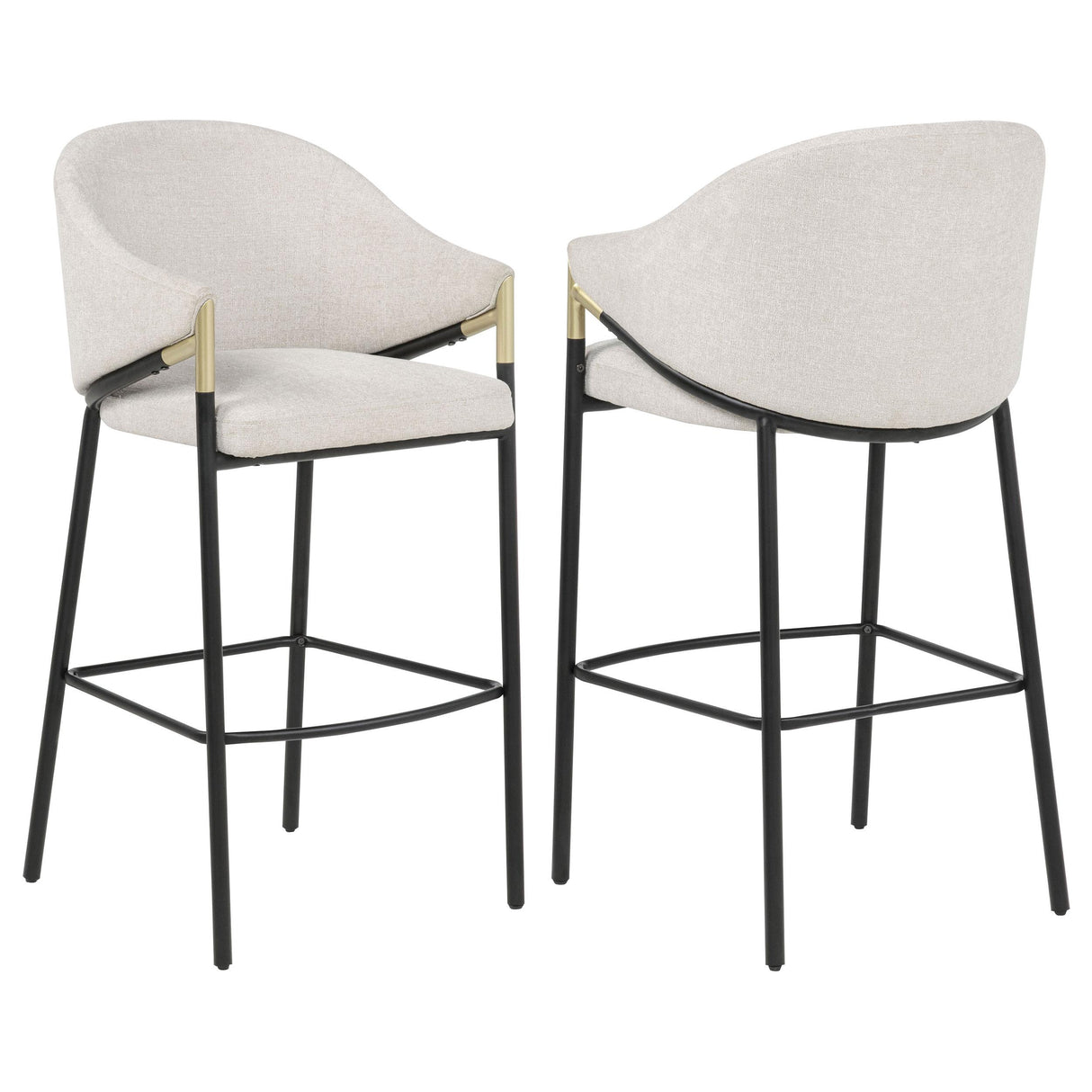 Chadwick Beige Fabric Upholstered Bar Chair, Set of 2 from Coaster - Luna Furniture