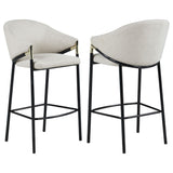 Chadwick Beige and Glossy Black Sloped Arm Bar Stools, Set of 2 from Coaster - Luna Furniture