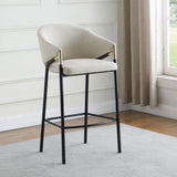 Chadwick Beige and Glossy Black Sloped Arm Bar Stools, Set of 2 from Coaster - Luna Furniture