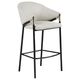 Chadwick Beige and Glossy Black Sloped Arm Bar Stools, Set of 2 from Coaster - Luna Furniture