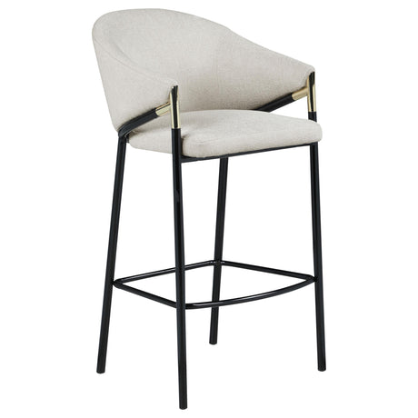 Chadwick Beige and Glossy Black Sloped Arm Bar Stools, Set of 2 from Coaster - Luna Furniture
