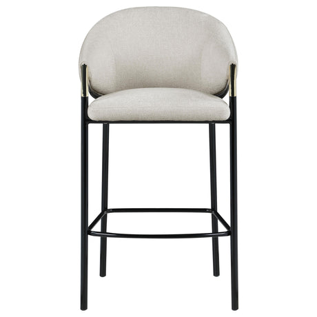 Chadwick Beige and Glossy Black Sloped Arm Bar Stools, Set of 2 from Coaster - Luna Furniture