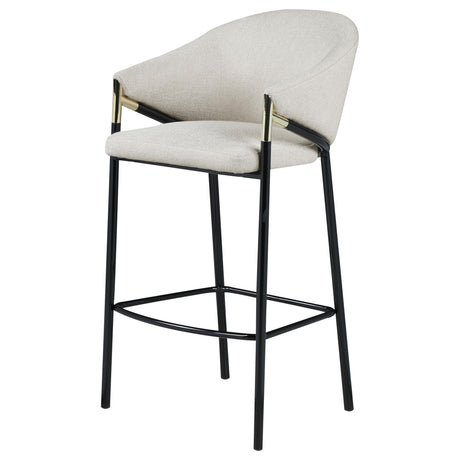Chadwick Beige and Glossy Black Sloped Arm Bar Stools, Set of 2 from Coaster - Luna Furniture