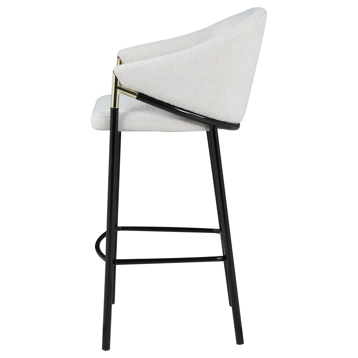Chadwick Beige and Glossy Black Sloped Arm Bar Stools, Set of 2 from Coaster - Luna Furniture