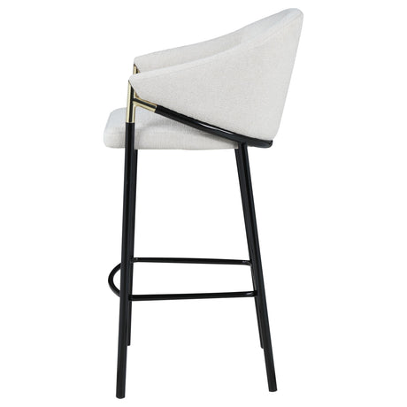 Chadwick Beige and Glossy Black Sloped Arm Bar Stools, Set of 2 from Coaster - Luna Furniture