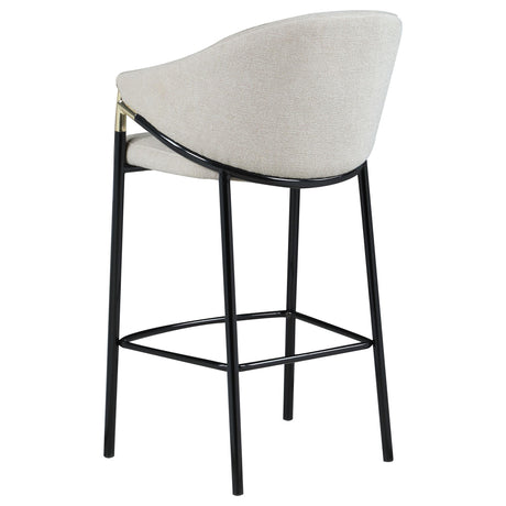 Chadwick Beige and Glossy Black Sloped Arm Bar Stools, Set of 2 from Coaster - Luna Furniture