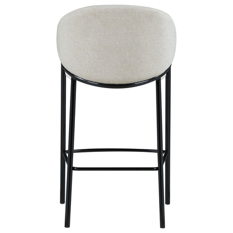 Chadwick Beige and Glossy Black Sloped Arm Bar Stools, Set of 2 from Coaster - Luna Furniture