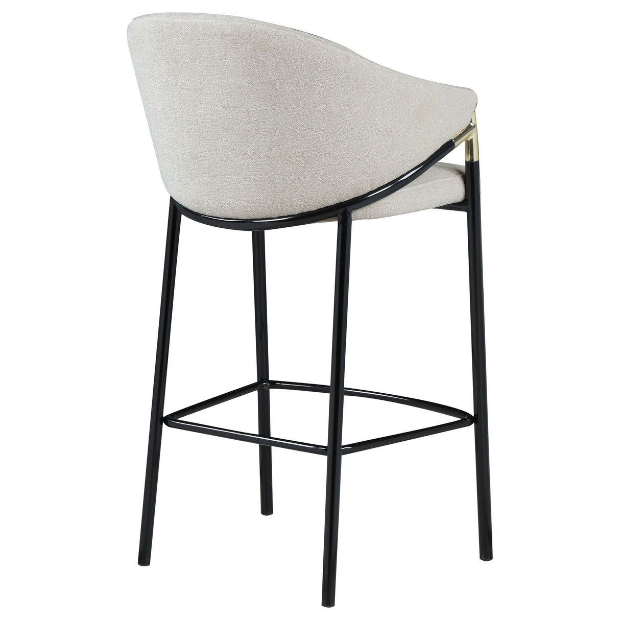 Chadwick Beige and Glossy Black Sloped Arm Bar Stools, Set of 2 from Coaster - Luna Furniture