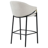 Chadwick Beige and Glossy Black Sloped Arm Bar Stools, Set of 2 from Coaster - Luna Furniture
