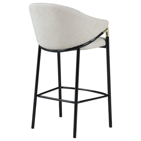 Chadwick Beige and Glossy Black Sloped Arm Bar Stools, Set of 2 from Coaster - Luna Furniture