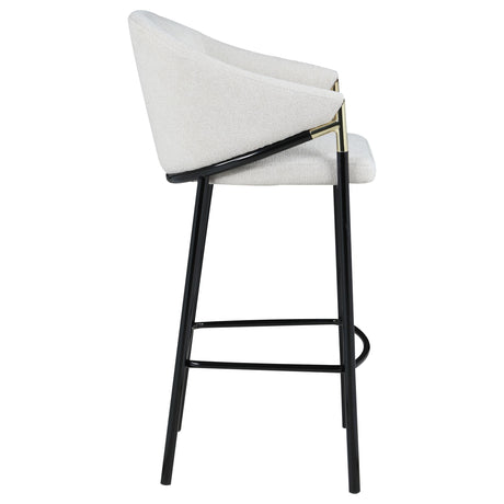 Chadwick Beige and Glossy Black Sloped Arm Bar Stools, Set of 2 from Coaster - Luna Furniture