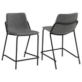 Earnest Gray and Black Solid Back Upholstered Counter Height Stools, Set of 2 from Coaster - Luna Furniture