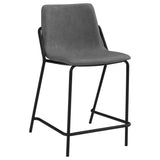 Earnest Gray and Black Solid Back Upholstered Counter Height Stools, Set of 2 from Coaster - Luna Furniture