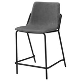 Earnest Gray and Black Solid Back Upholstered Counter Height Stools, Set of 2 from Coaster - Luna Furniture