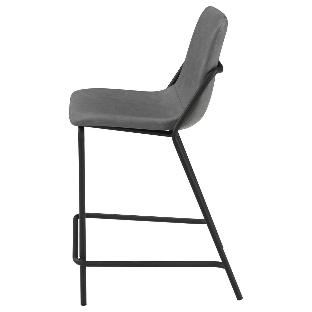Earnest Gray and Black Solid Back Upholstered Counter Height Stools, Set of 2 from Coaster - Luna Furniture