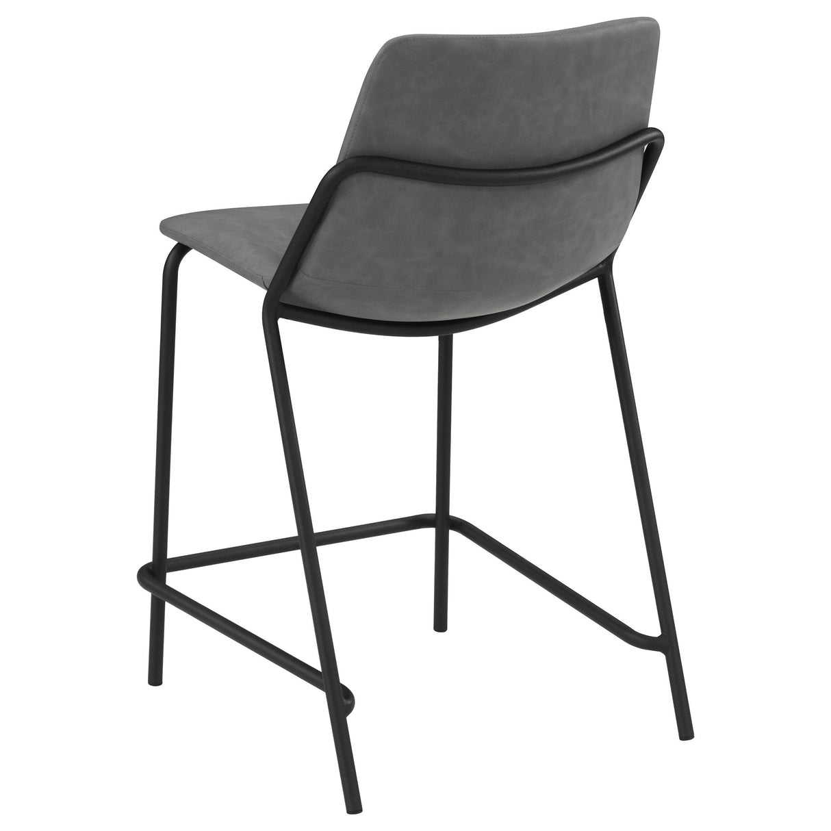 Earnest Gray and Black Solid Back Upholstered Counter Height Stools, Set of 2 from Coaster - Luna Furniture