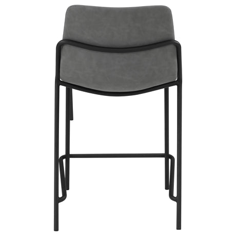 Earnest Gray and Black Solid Back Upholstered Counter Height Stools, Set of 2 from Coaster - Luna Furniture