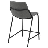 Earnest Gray and Black Solid Back Upholstered Counter Height Stools, Set of 2 from Coaster - Luna Furniture
