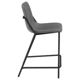 Earnest Gray and Black Solid Back Upholstered Counter Height Stools, Set of 2 from Coaster - Luna Furniture