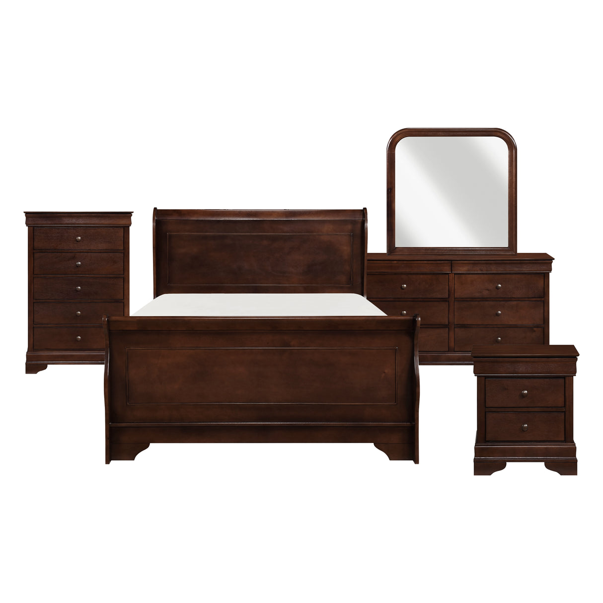 Abbeville Cherry Dresser, Two Hidden Drawers from Homelegance - Luna Furniture