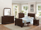 Abbeville Cherry 4-Piece Youth Bedroom Set (Twin Bed, Nightstand, Dresser, Mirror)