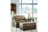 Alesbury Chocolate Oversized Chair and Ottoman from Ashley - Luna Furniture