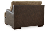 Alesbury Chocolate Oversized Chair and Ottoman from Ashley - Luna Furniture