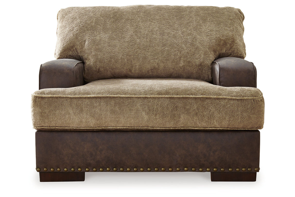 Alesbury Chocolate Sofa, Oversized Chair, Swivel Chair and Ottoman from Ashley - Luna Furniture