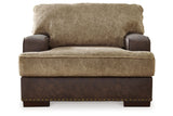 Alesbury Chocolate Sofa, Oversized Chair, Swivel Chair and Ottoman from Ashley - Luna Furniture