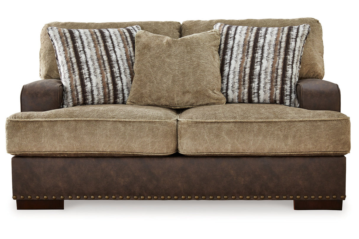 Alesbury Chocolate Sofa, Loveseat, Oversized Chair and Ottoman from Ashley - Luna Furniture