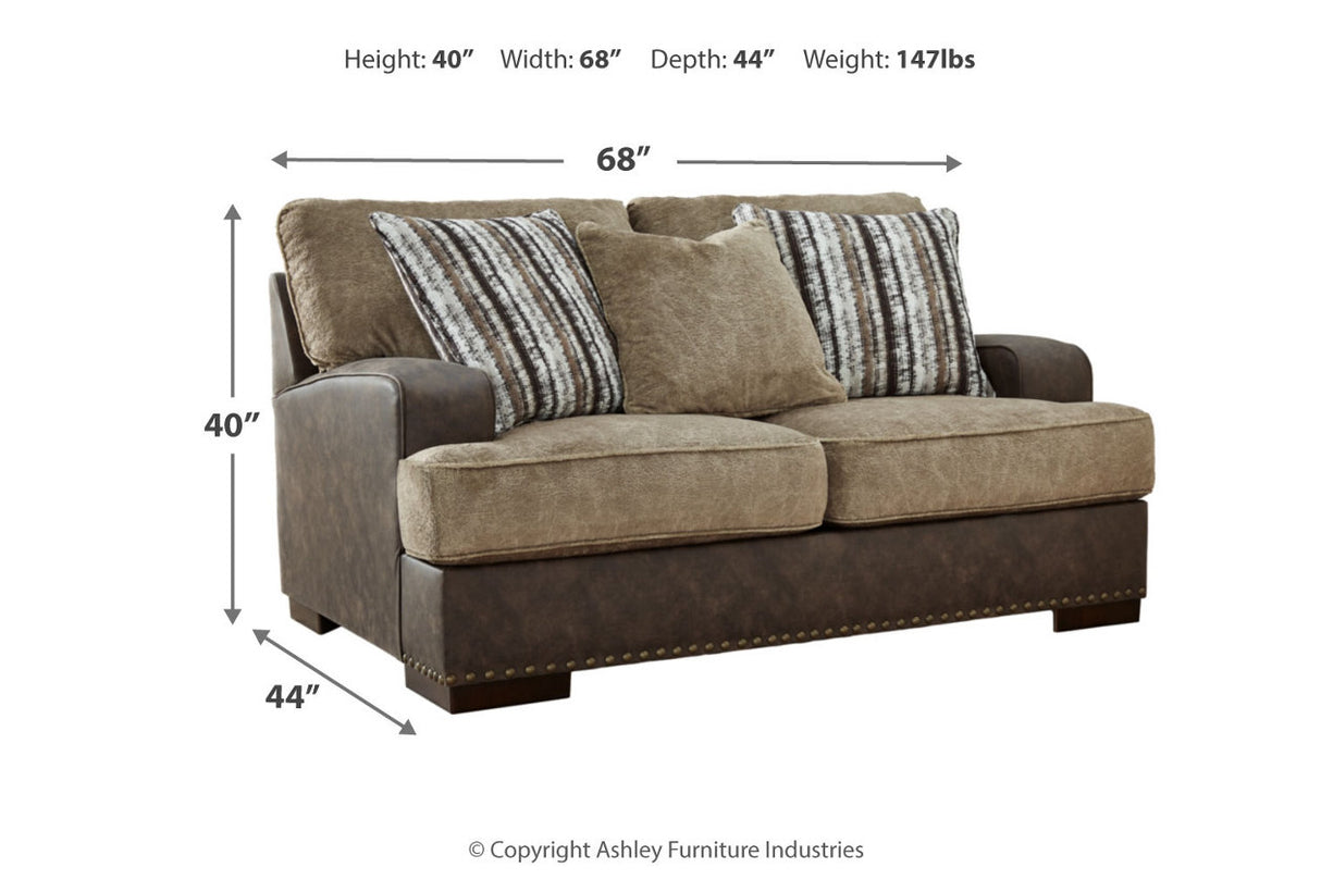 Alesbury Chocolate Sofa, Loveseat, Oversized Chair and Ottoman from Ashley - Luna Furniture