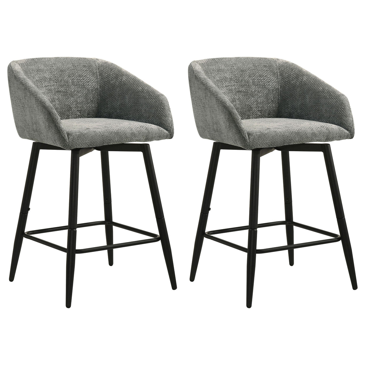 Rainer Charcoal Fabric Upholstered Swivel Counter Height Chair (Set of 2) from Coaster - Luna Furniture