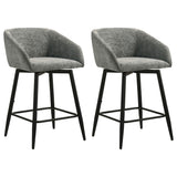 Rainer Charcoal Fabric Upholstered Swivel Counter Height Chair (Set of 2) from Coaster - Luna Furniture