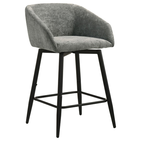 Rainer Charcoal Fabric Upholstered Swivel Counter Height Chair, Set of 2 from Coaster - Luna Furniture