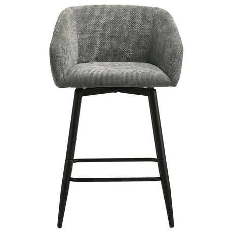 Rainer Charcoal Fabric Upholstered Swivel Counter Height Chair, Set of 2 from Coaster - Luna Furniture