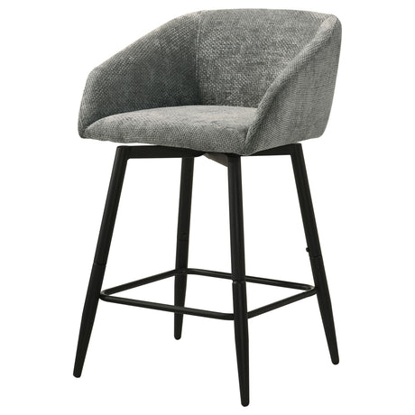 Rainer Charcoal Fabric Upholstered Swivel Counter Height Chair, Set of 2 from Coaster - Luna Furniture