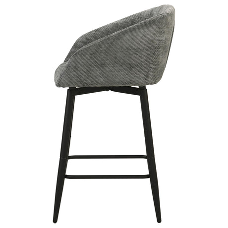 Rainer Charcoal Fabric Upholstered Swivel Counter Height Chair, Set of 2 from Coaster - Luna Furniture