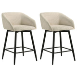 Rainer Cream Fabric Upholstered Swivel Counter Height Chair (Set of 2) from Coaster - Luna Furniture