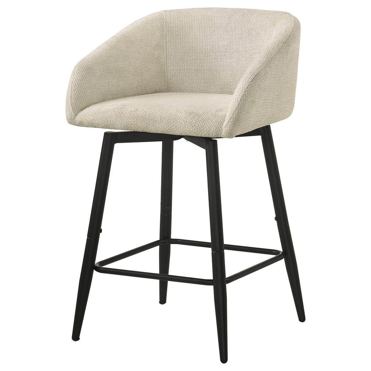 Rainer Cream Fabric Upholstered Swivel Counter Height Chair, Set of 2 from Coaster - Luna Furniture