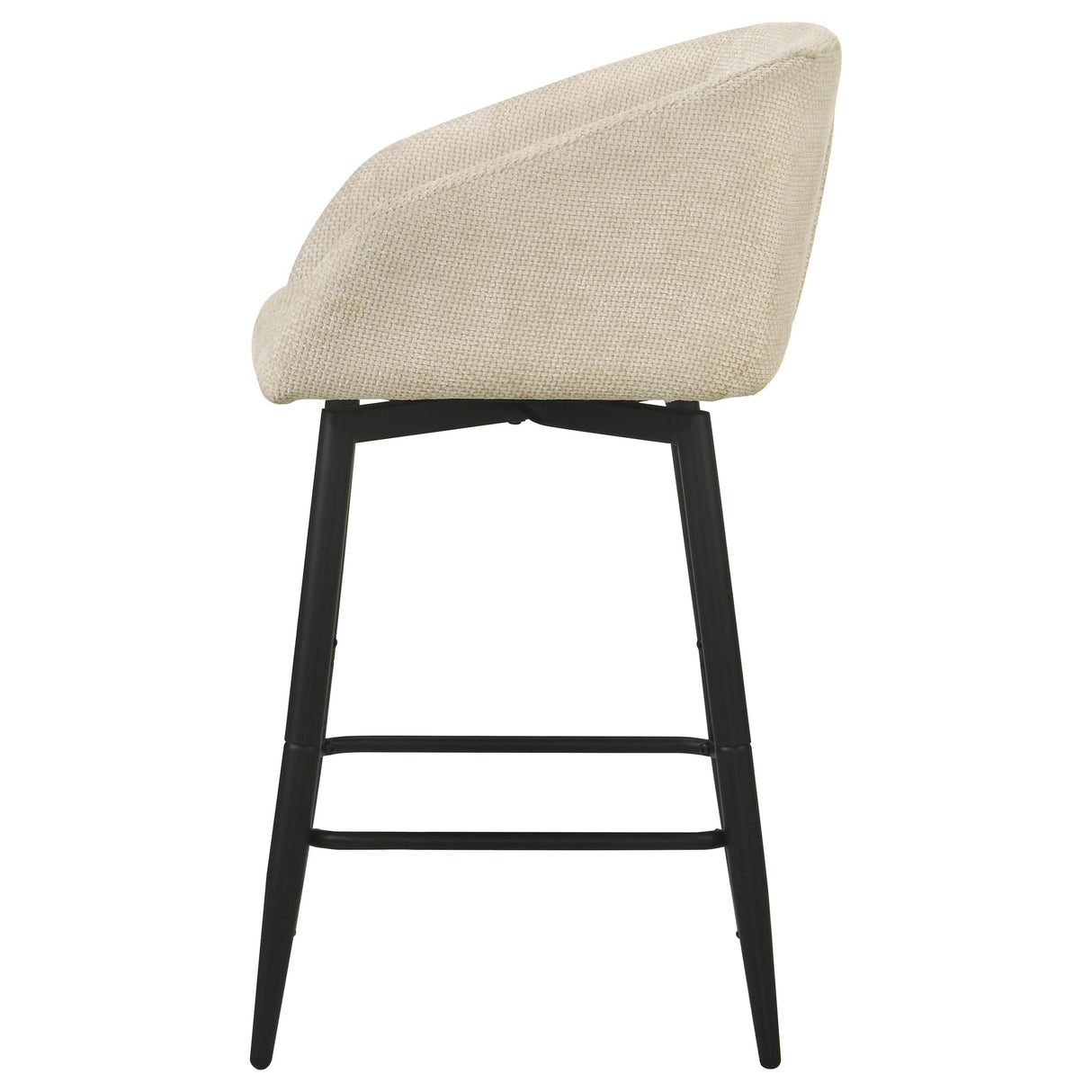 Rainer Cream Fabric Upholstered Swivel Counter Height Chair, Set of 2 from Coaster - Luna Furniture