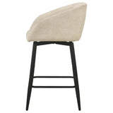 Rainer Cream Fabric Upholstered Swivel Counter Height Chair, Set of 2 from Coaster - Luna Furniture