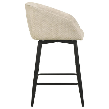 Rainer Cream Fabric Upholstered Swivel Counter Height Chair, Set of 2 from Coaster - Luna Furniture