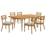 Fabra Honey/Wheat 7-piece 79-inch Rectangular Dining Set Honey from Coaster - Luna Furniture