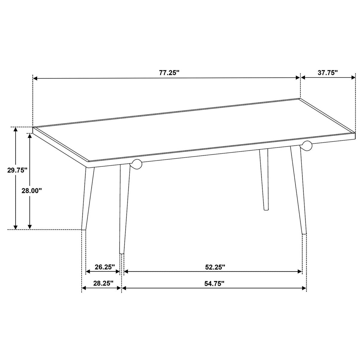 Fabra Honey 79-inch Rectangular Wood Dining Table from Coaster - Luna Furniture